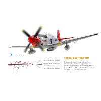 Avión acrobático WLtoys XK A280 P51 FIGTHER con estabilizador 3D/6G con motor brushless RTF + BATERIA EXTRA