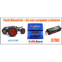 COCHE MAVERICK STADIUM + XT FLUX 3S 1/10 4WD BRUSHLESS CON BATERIA Y CARGADOR