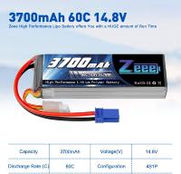 BATERIA LIPO 4S 3700MAH 60C BANANA