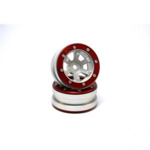 BEADLOCK WHEELS PT- CLAW SILVER/RED 1.9 (2 PCS)