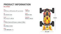 Coche Buggy brushless Wltoys 144010 V5 4X4 escala 1:14 75km/h AMARILLO FUEGO + BATERIA EXTRA