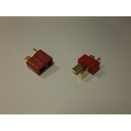 Conector Dean T macho-hembra rojo