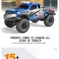 Coche Crawler Ford F150 Pickup Rally escala 1/10 2.4G tracción 4x4 RTR color Azul-Blanco CON BATERÍA EXTRA