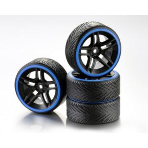 Ruedas Absima  1/10 pista drift  negras raya azul (4 unidades)