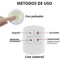 LUCES LED INHALAMBRICAS SIN CABLES CON MANDO A DISTANCIA 3 UNID