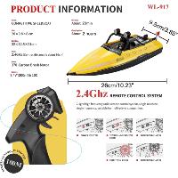 Lancha WLtoys WL917 turbofan version RTR con maletín AMARILLA + BATERIA EXTRA