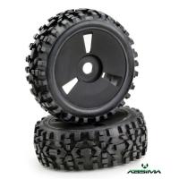 Ruedas 1/8 Buggy Disc Dirt Negras 1:8 (2)