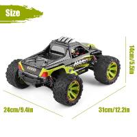 Coche Monster 4x4 Wltoys 144002 VERDE escala 1:14 60km/h con motor 550 con emisora LCD + BATERIA EXTRA