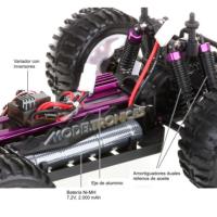 Monster 4x4 1:10 Brontosaurus HSP LIPO 2.4G ROJO CON EMISORA AJUSTABLE