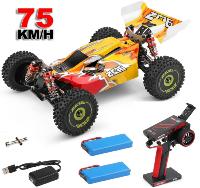 Coche Buggy brushless Wltoys 144010 V5 4X4 escala 1:14 75km/h AMARILLO FUEGO + BATERIA EXTRA