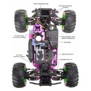 Monster 1/10 Tyranosaurus 2,4ghz con chispo y 1l combustible