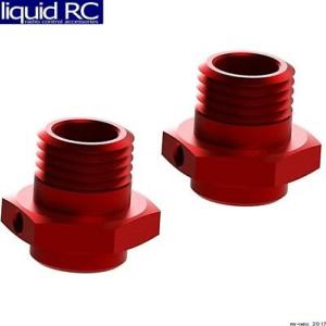 HEXÁGONOS DE RUEDA 17MM ALUMINIO ROJO 13.6MM ARRMA AR310484