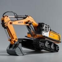 EXCAVADORA RC PROFESIONAL METALICA HUINA 1599 2.4GHZ 1:14 RTR + BATERIA EXTRA 599